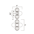 CWI Lighting Pallocino 3 Light Contemporary Metal Sconce in Chrome