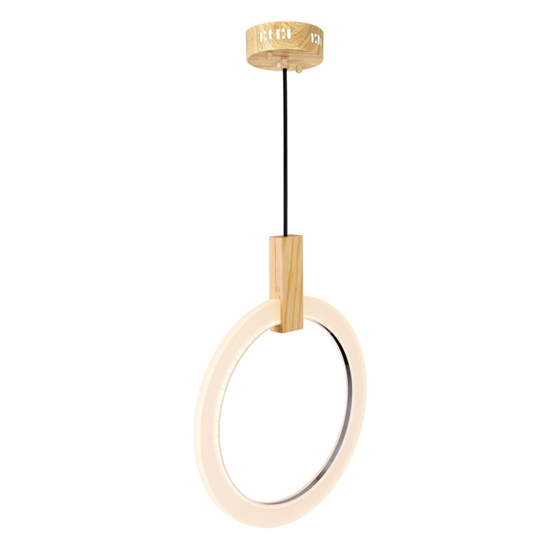 CWI Lighting Anello Contemporary Metal LED Pendant in White Oak