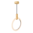 CWI Lighting Anello Contemporary Metal LED Pendant in White Oak