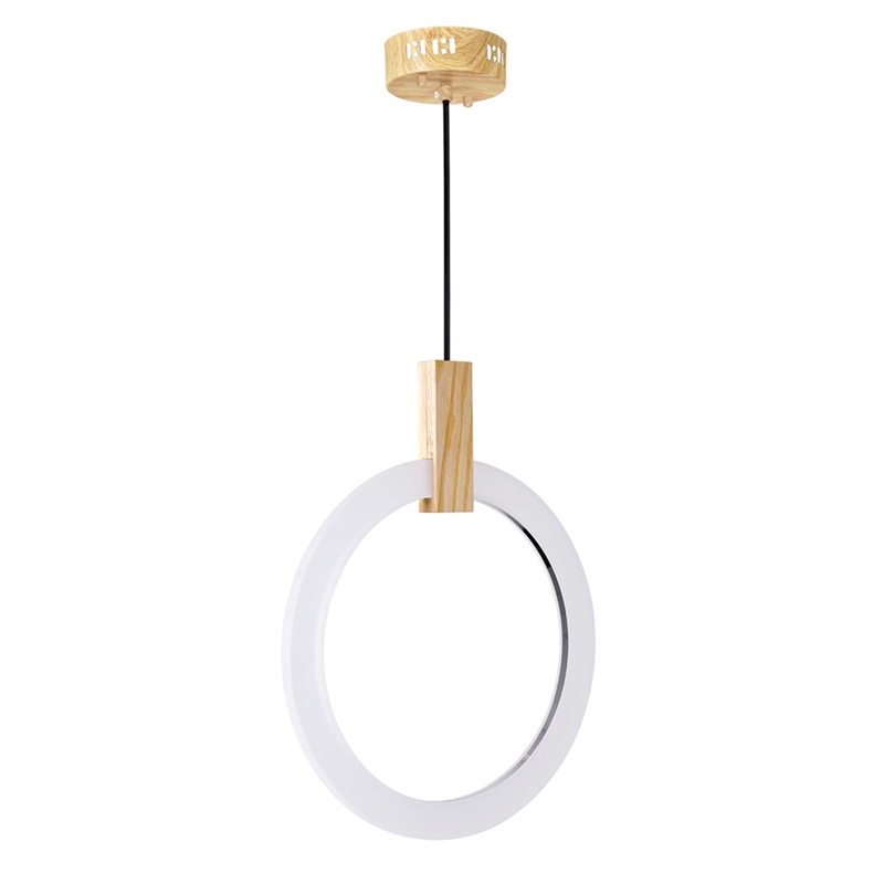 CWI Lighting Anello Contemporary Metal LED Pendant in White Oak