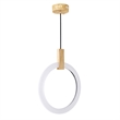 CWI Lighting Anello Contemporary Metal LED Pendant in White Oak