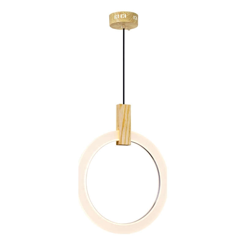 CWI Lighting Anello Contemporary Metal LED Pendant in White Oak
