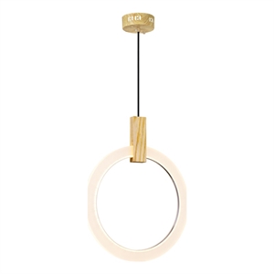CWI Lighting Anello Contemporary Metal LED Pendant in White Oak