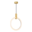 CWI Lighting Anello Contemporary Metal LED Pendant in White Oak