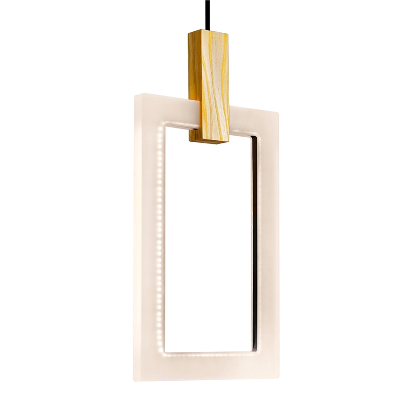 CWI Lighting Anello Contemporary Metal LED Pendant in White Oak