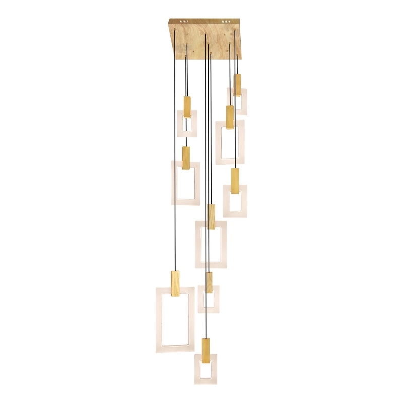 CWI Lighting Anello Contemporary Metal LED Pendant in White Oak