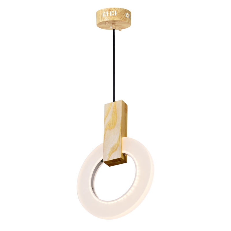 CWI Lighting Anello Contemporary Metal LED Mini Pendant in White Oak