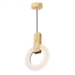 CWI Lighting Anello Contemporary Metal LED Mini Pendant in White Oak