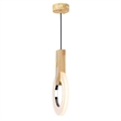CWI Lighting Anello Contemporary Metal LED Mini Pendant in White Oak