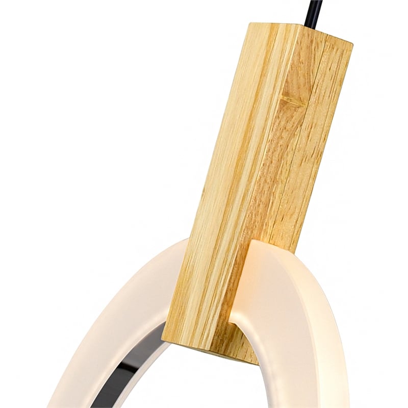 CWI Lighting Anello Contemporary Metal LED Mini Pendant in White Oak