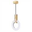 CWI Lighting Anello Contemporary Metal LED Mini Pendant in White Oak