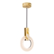 CWI Lighting Anello Contemporary Metal LED Mini Pendant in White Oak