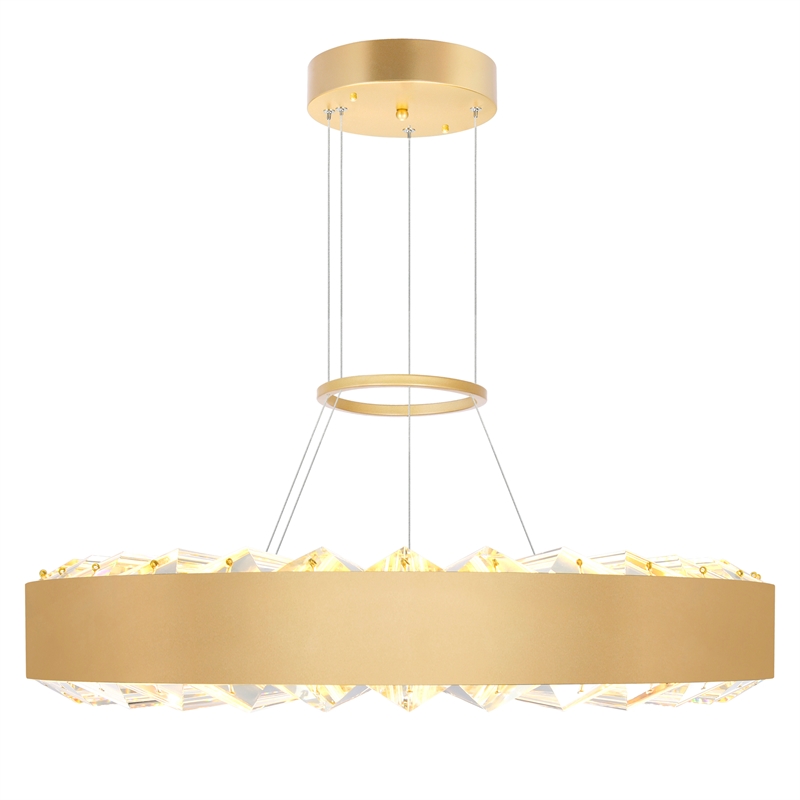 CWI Lighting Bjoux Contemporary Metal LED Chandelier in Brass