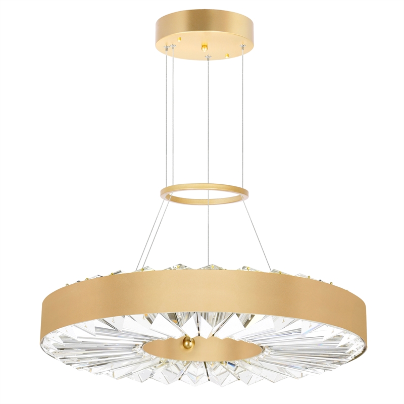 CWI Lighting Bjoux Contemporary Metal LED Chandelier in Brass