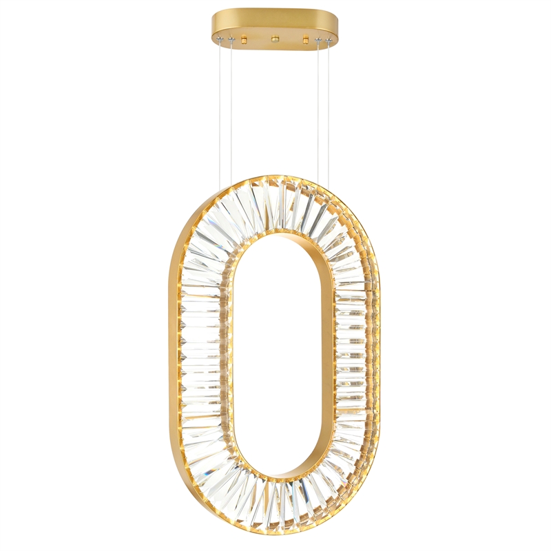 CWI Lighting Bjoux Contemporary Metal LED Chandelier in Brass