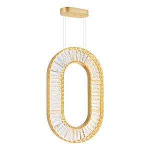 CWI Lighting Bjoux Contemporary Metal LED Chandelier in Brass