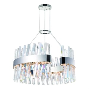 CWI Lighting Glace Contemporary Metal Chandelier with Dimmer in Chrome