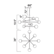 CWI Lighting Compass 10 Light Contemporary Metal Chandelier in Gold