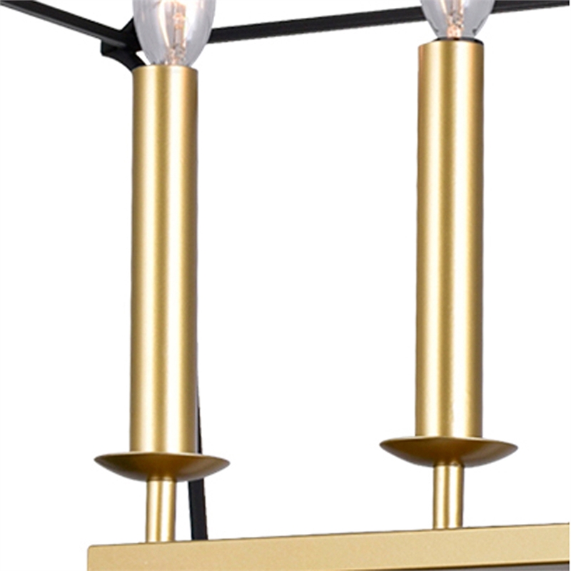 CWI Lighting Tudor 6 Light Metal Island/Pool Table Chandelier in Gold/Black