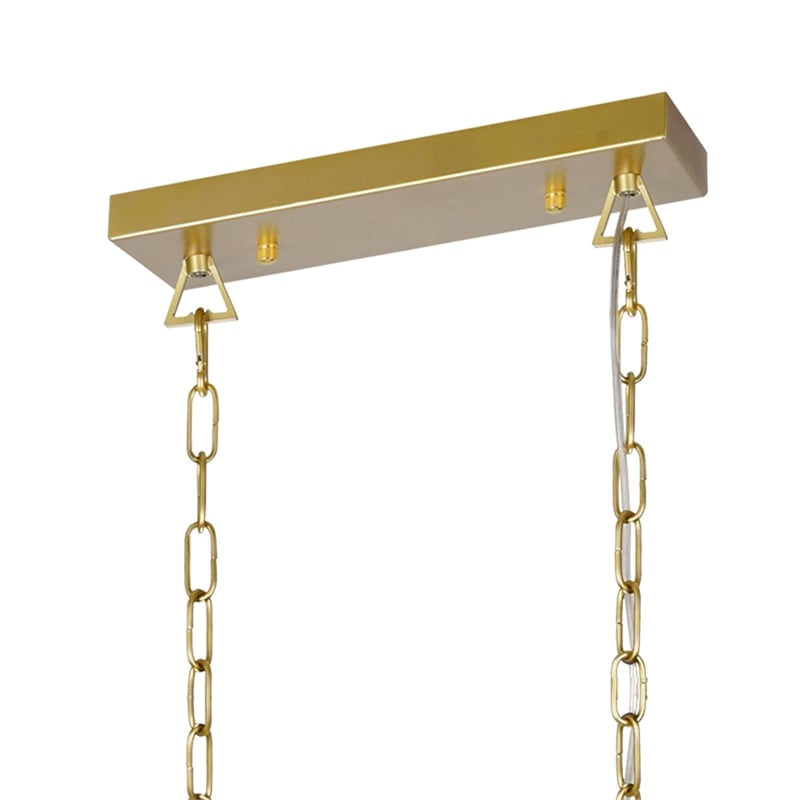 CWI Lighting Tudor 6 Light Metal Island/Pool Table Chandelier in Gold/Black