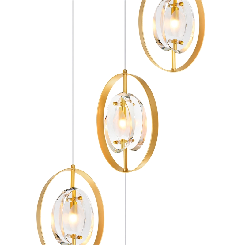 CWI Lighting Iris 26 Light Contemporary Metal Pendant in Brass