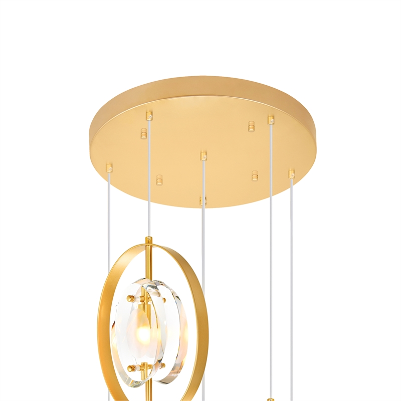 CWI Lighting Iris 26 Light Contemporary Metal Pendant in Brass