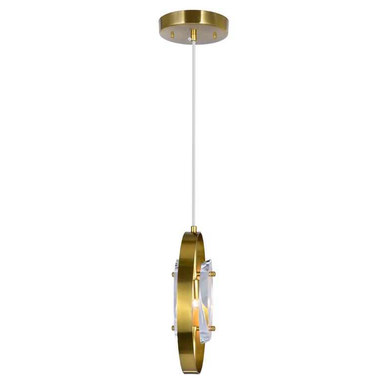 CWI Lighting Iris 1 Light Contemporary Metal Mini Pendant in Brass