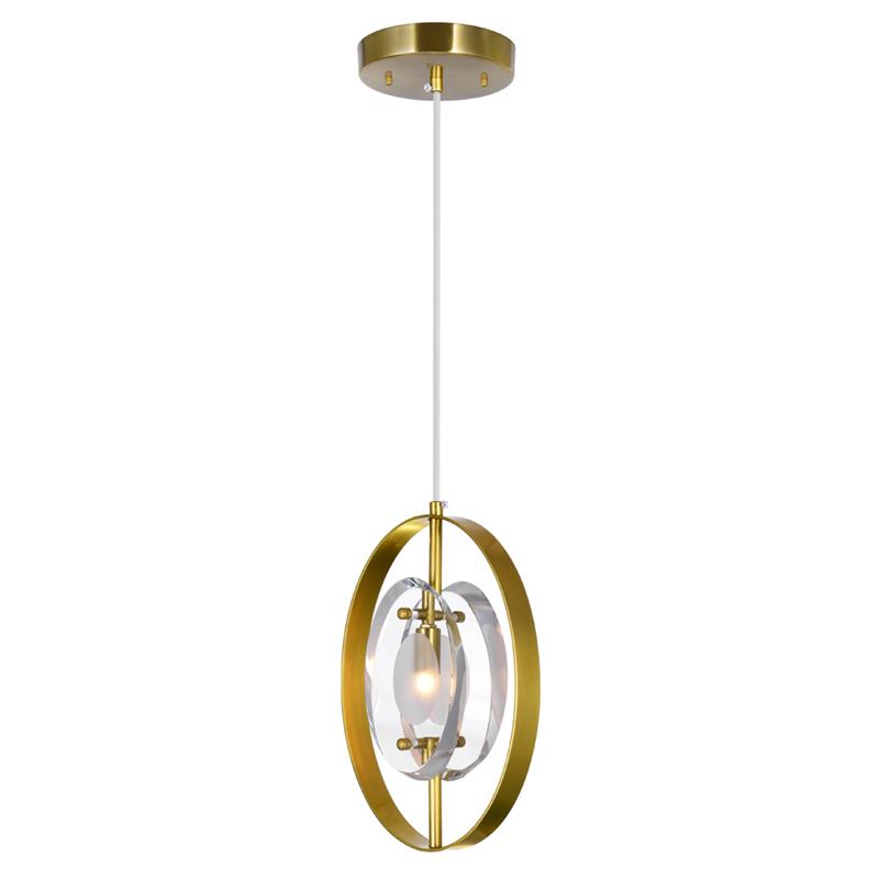 CWI Lighting Iris 1 Light Contemporary Metal Mini Pendant in Brass