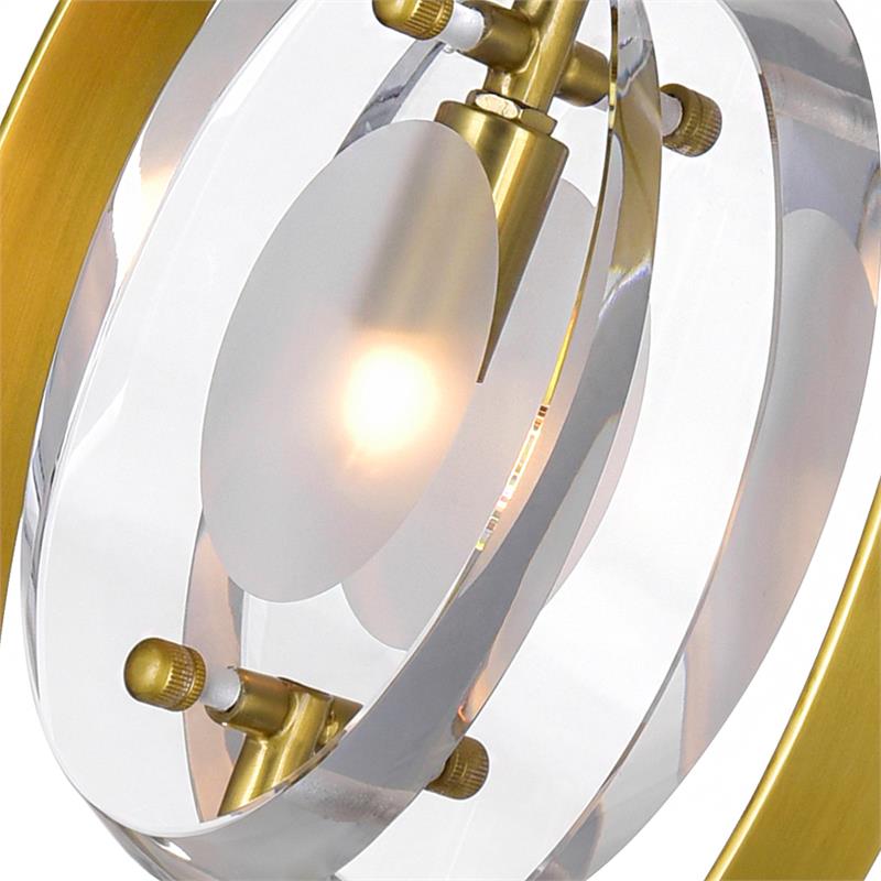 CWI Lighting Iris 1 Light Contemporary Metal Mini Pendant in Brass