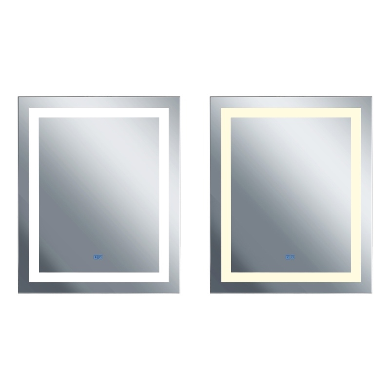 CWI Lighting AbrilRectangle Contemporary Metal LED Mirror in Matte White