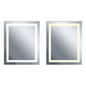 CWI Lighting AbrilRectangle Contemporary Metal LED Mirror in Matte White