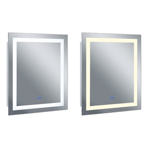 CWI Lighting Abril 36&quot Square Contemporary Metal LED Mirror in Matte White