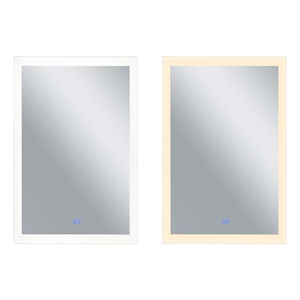 CWI Lighting Abigail 30&quot Rectangle Contemporary Metal LED Mirror in White