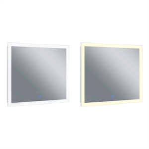 CWI Lighting Abigail 40&quot Rectangle Contemporary Metal LED Mirror in Matte White
