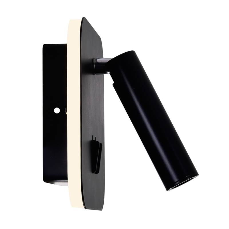 CWI Lighting Private I Contemporary Metal LED Sconce with Dimmer in Black