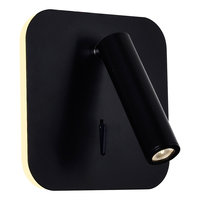 CWI Lighting Private I Contemporary Metal LED Sconce with Dimmer in Black