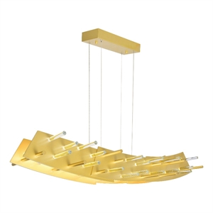 CWI Lighting Gondola Contemporary Metal LED Chandelier in Satin Gold