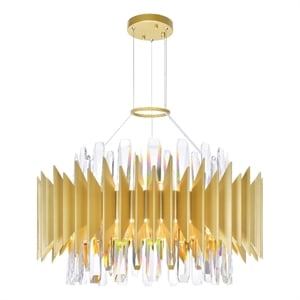 CWI Lighting Cityscape 12 Light Contemporary Metal Chandelier in Satin Gold