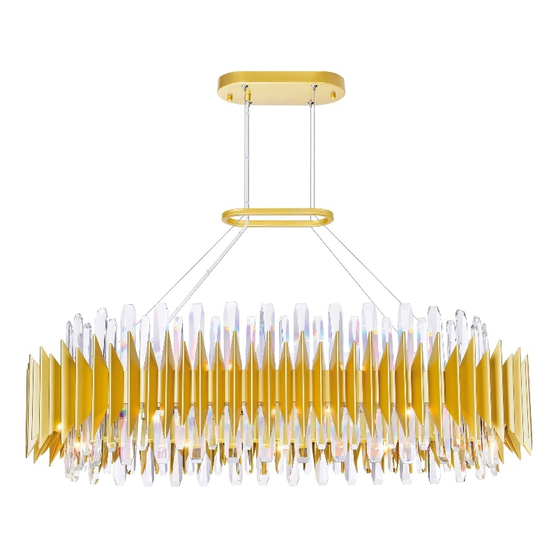 CWI Lighting Cityscape 20 Light Contemporary Metal Chandelier in Satin Gold