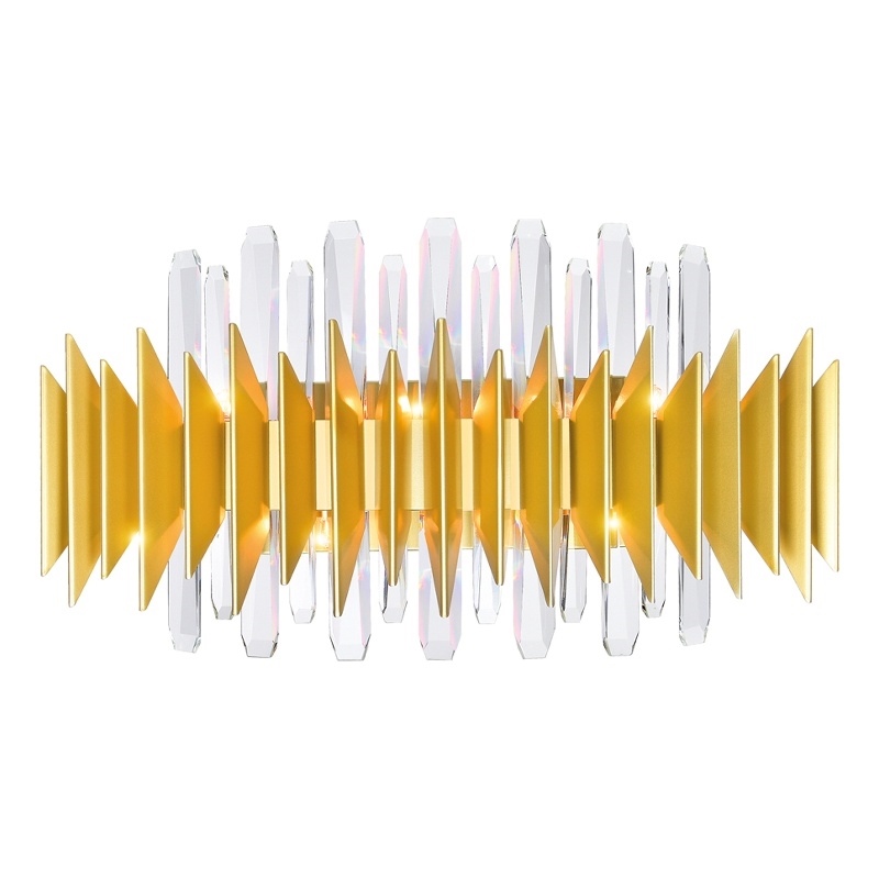 CWI Lighting Cityscape 7 Light Metal Light Wall Sconce in Satin Gold