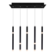 CWI Lighting Flute 5 Light Contemporary Metal LED Chandelier in Black