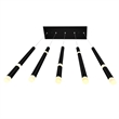 CWI Lighting Flute 5 Light Contemporary Metal LED Chandelier in Black