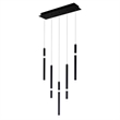 CWI Lighting Flute 5 Light Contemporary Metal LED Chandelier in Black