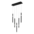 CWI Lighting Flute 5 Light Contemporary Metal LED Chandelier in Black