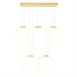 CWI Lighting Hoops 5 Light Contemporary Metal LED Chandelier in Satin Gold