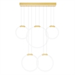 CWI Lighting Hoops 5 Light Contemporary Metal LED Chandelier in Satin Gold
