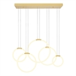 CWI Lighting Hoops 5 Light Contemporary Metal LED Chandelier in Satin Gold