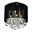CWI Lighting Water Drop 4 Light Drum Shade Metal Flush Mount in Chrome