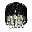 CWI Lighting Water Drop 4 Light Drum Shade Metal Flush Mount in Chrome