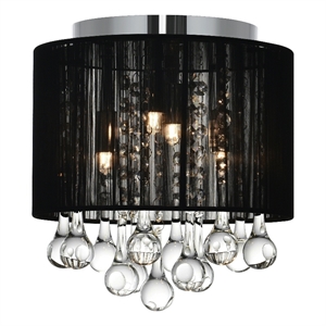 CWI Lighting Water Drop 4 Light Drum Shade Metal Flush Mount in Chrome